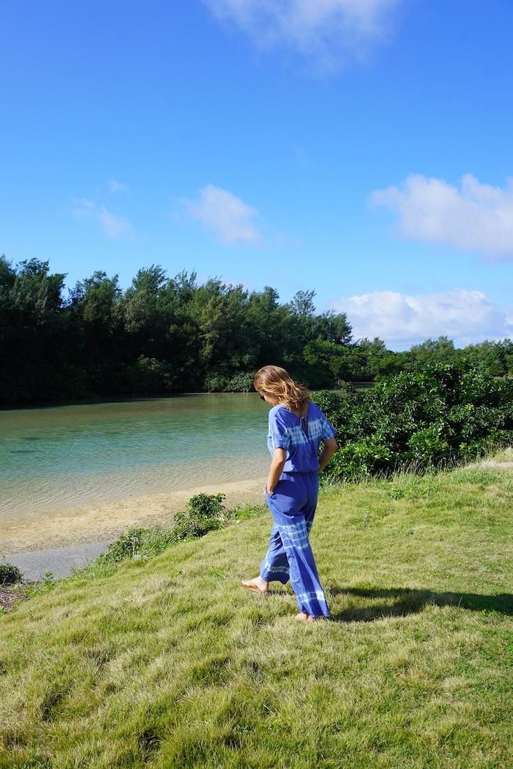 Cotton Tee in long pants Bordeaux x Sandybeach