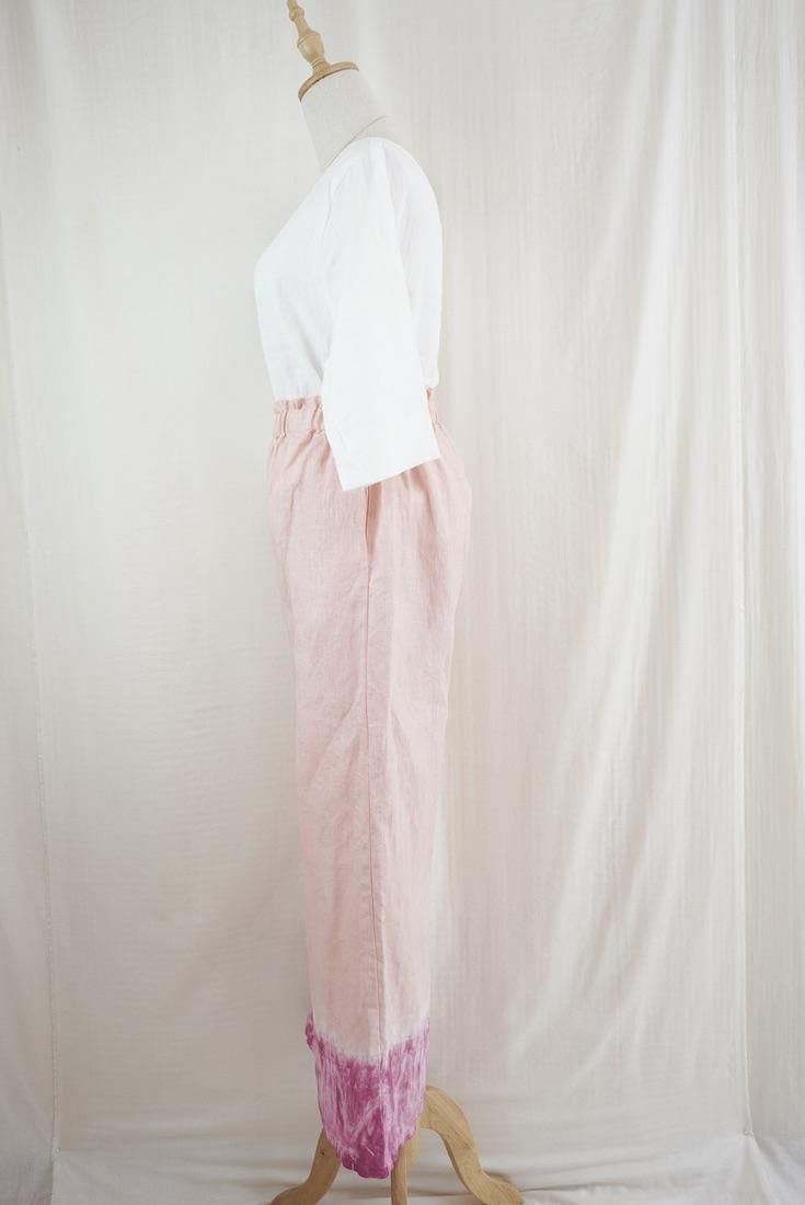 Japan Linen Relax Pants Pinkbeige x Peony