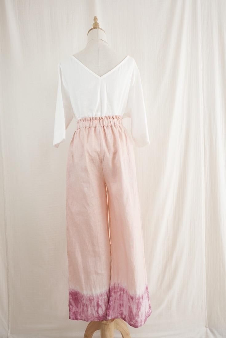Japan Linen Relax Pants Pinkbeige x Peony