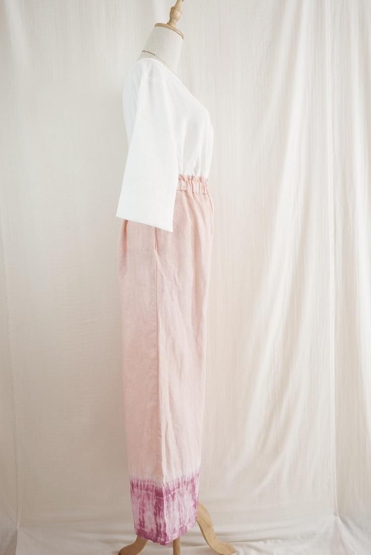 Japan Linen Relax Pants Pinkbeige x Peony