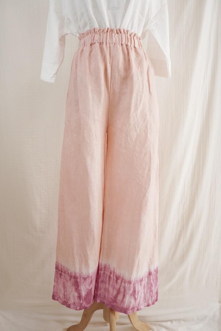 Japan Linen Relax Pants Pinkbeige x Peony