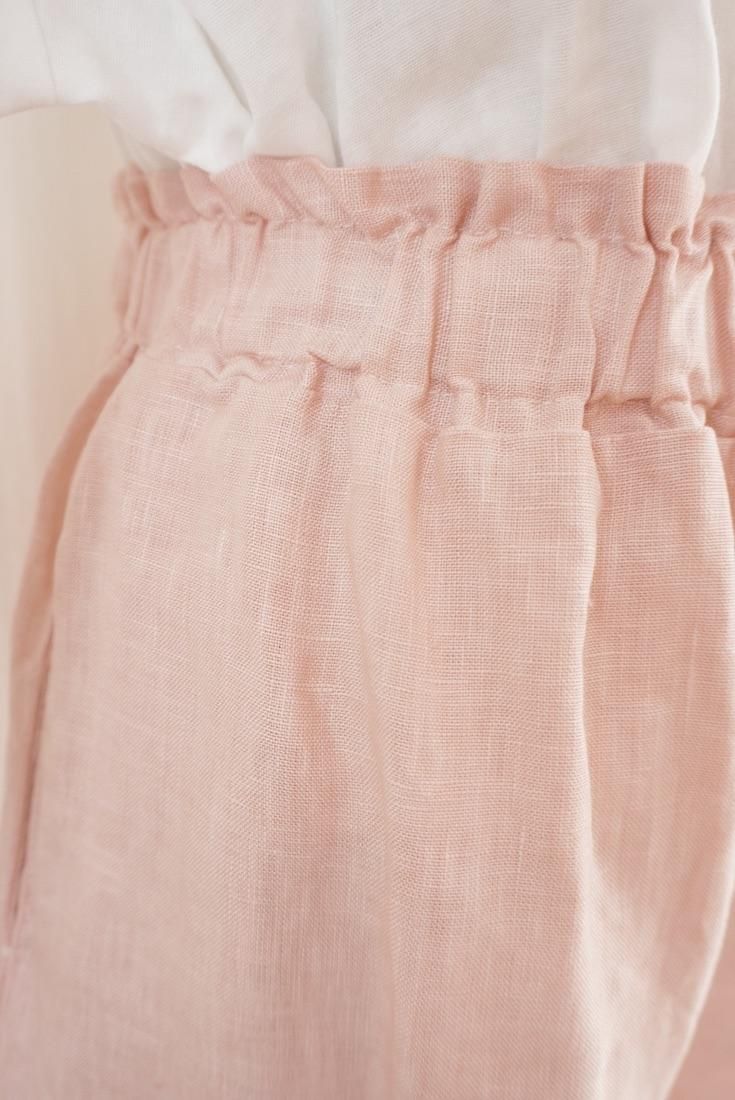 Japan Linen Relax Pants Pinkbeige x Peony