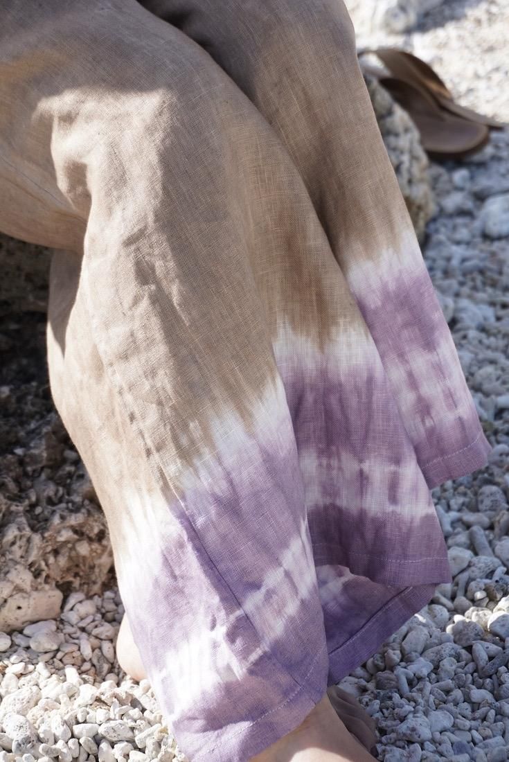 Japan Linen Relax Pants Pistachio x Lavender