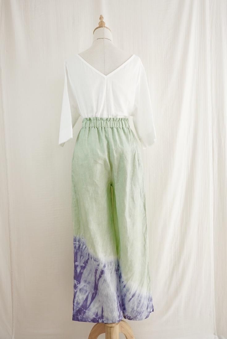 Japan Linen Relax Pants Pistachio x Lavender