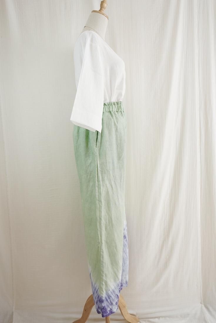 Japan Linen Relax Pants Pistachio x Lavender