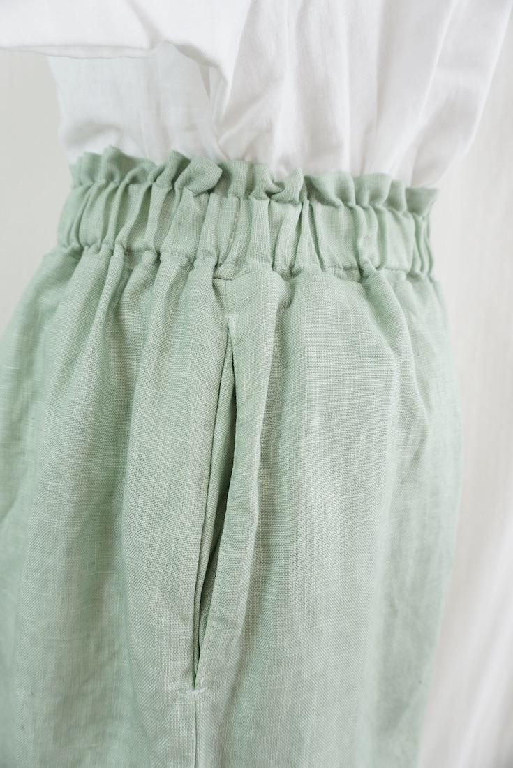 Japan Linen Relax Pants Pistachio x Lavender