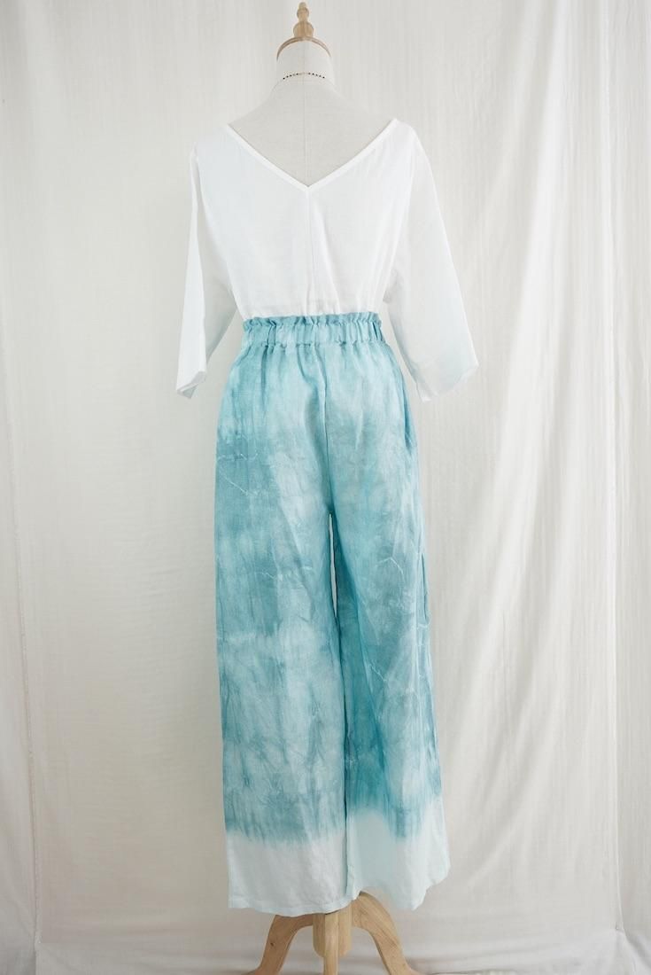 Japan Linen Relax Pants Under the sea x Sky 