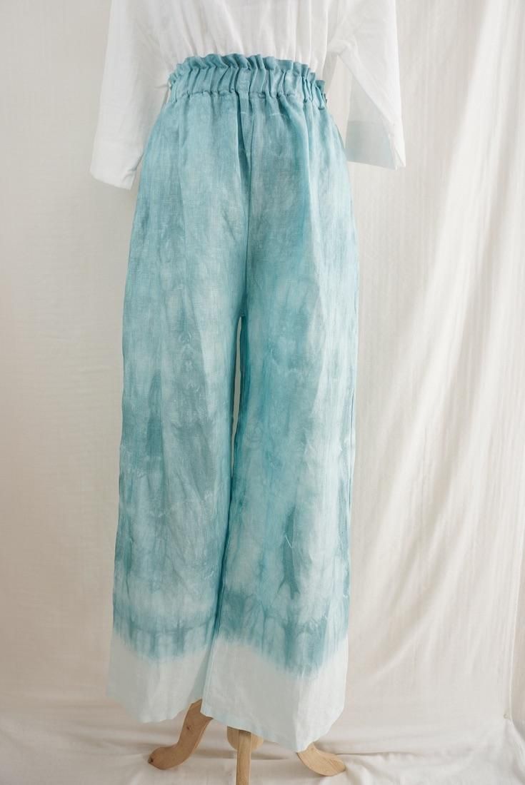 Japan Linen Relax Pants Under the sea x Sky 