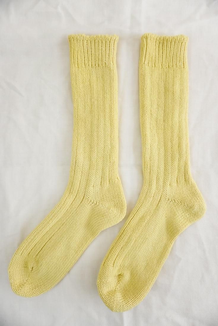 Organic Cotton Low gauge socks solid  Yellow 