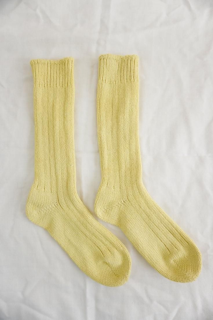 Organic Cotton Low gauge socks solid  Yellow 
