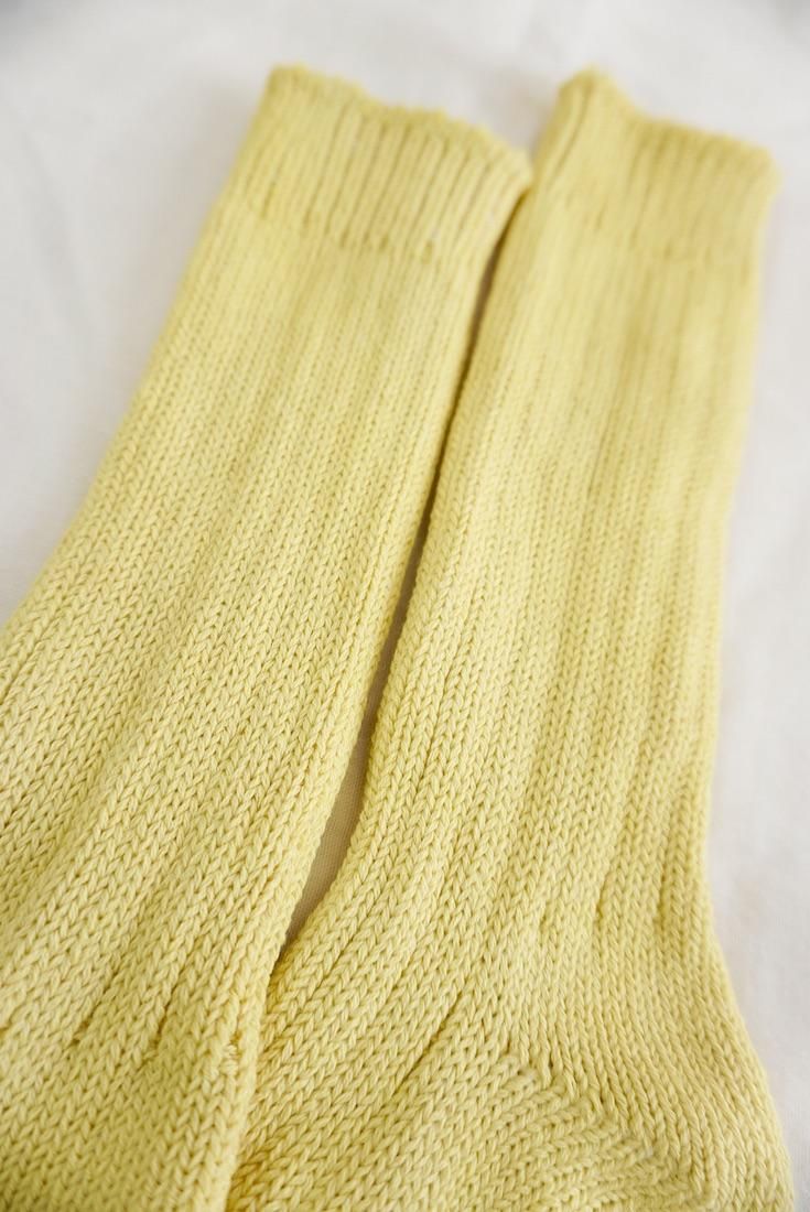 Organic Cotton Low gauge socks solid  Yellow 