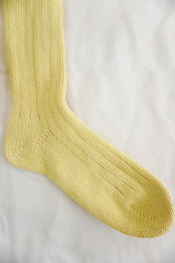 Organic Cotton Low gauge socks solid  Yellow 