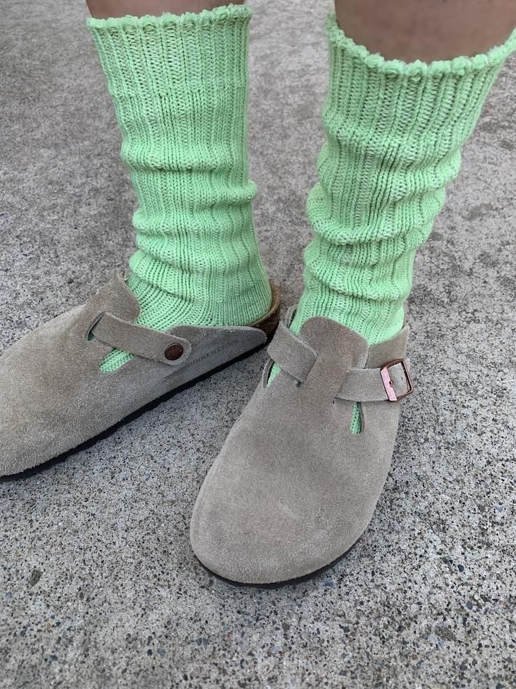 Organic Cotton Low gauge socks solid  Yellow 