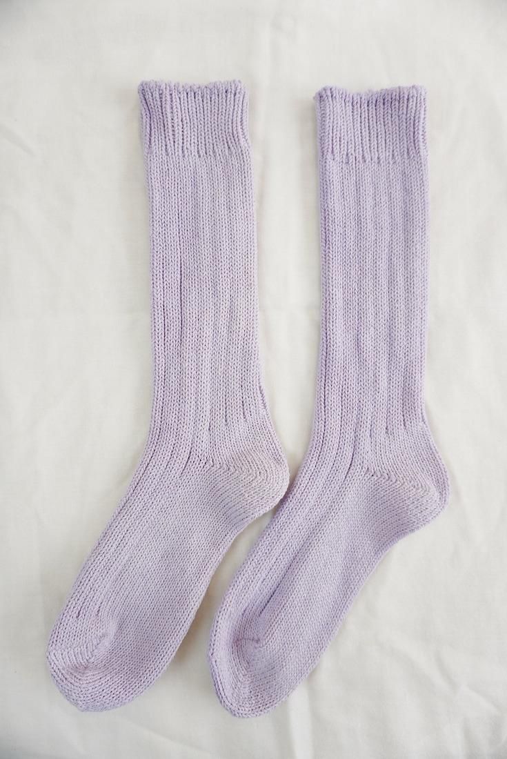 Organic Cotton Low gauge socks solid  Lilac 