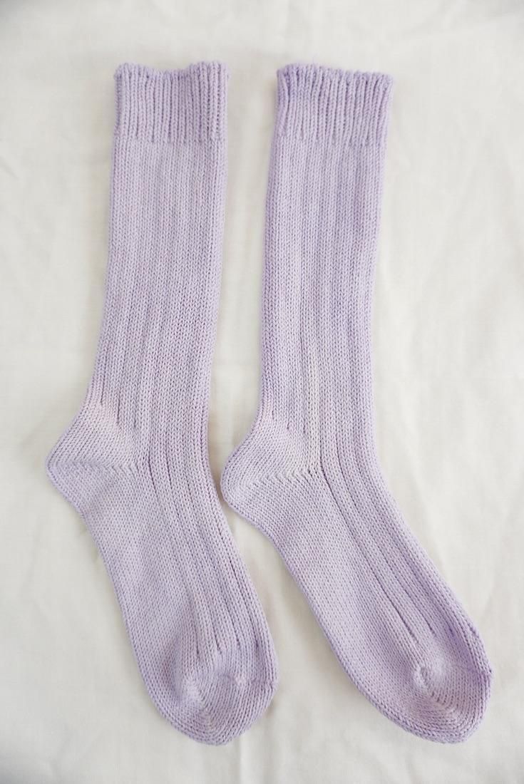 Organic Cotton Low gauge socks solid  Lilac 