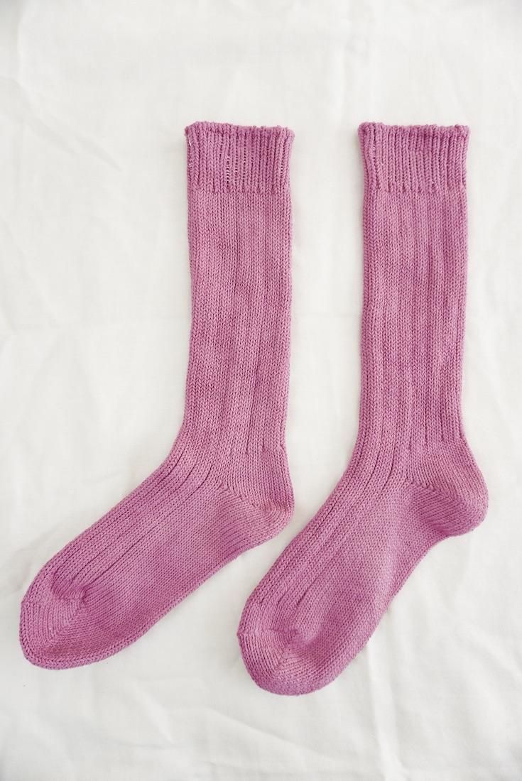 Organic Cotton Low gauge socks solid  Peony 