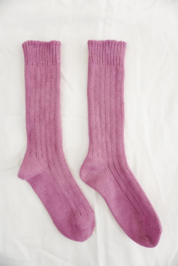 Organic Cotton Low gauge socks solid  Peony 