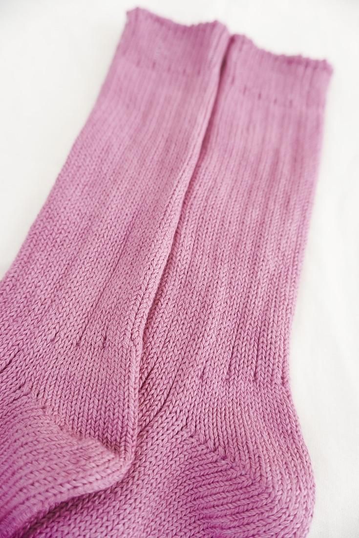 Organic Cotton Low gauge socks solid  Peony 