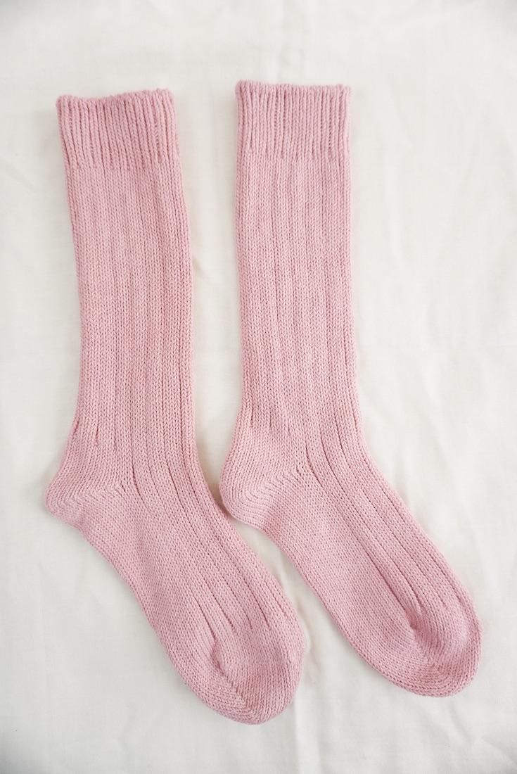 Organic Cotton Low gauge socks solid  “CherryBlossom” 