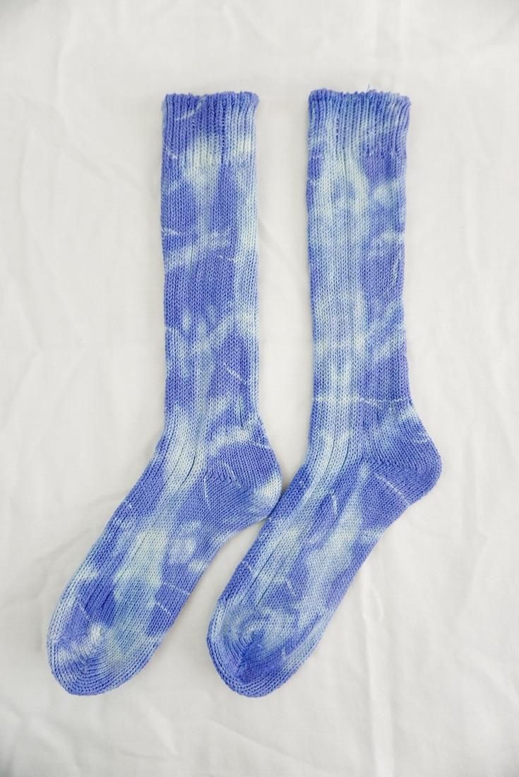 Organic Cotton Low gauge socks 1color SHIBORI Horizon 