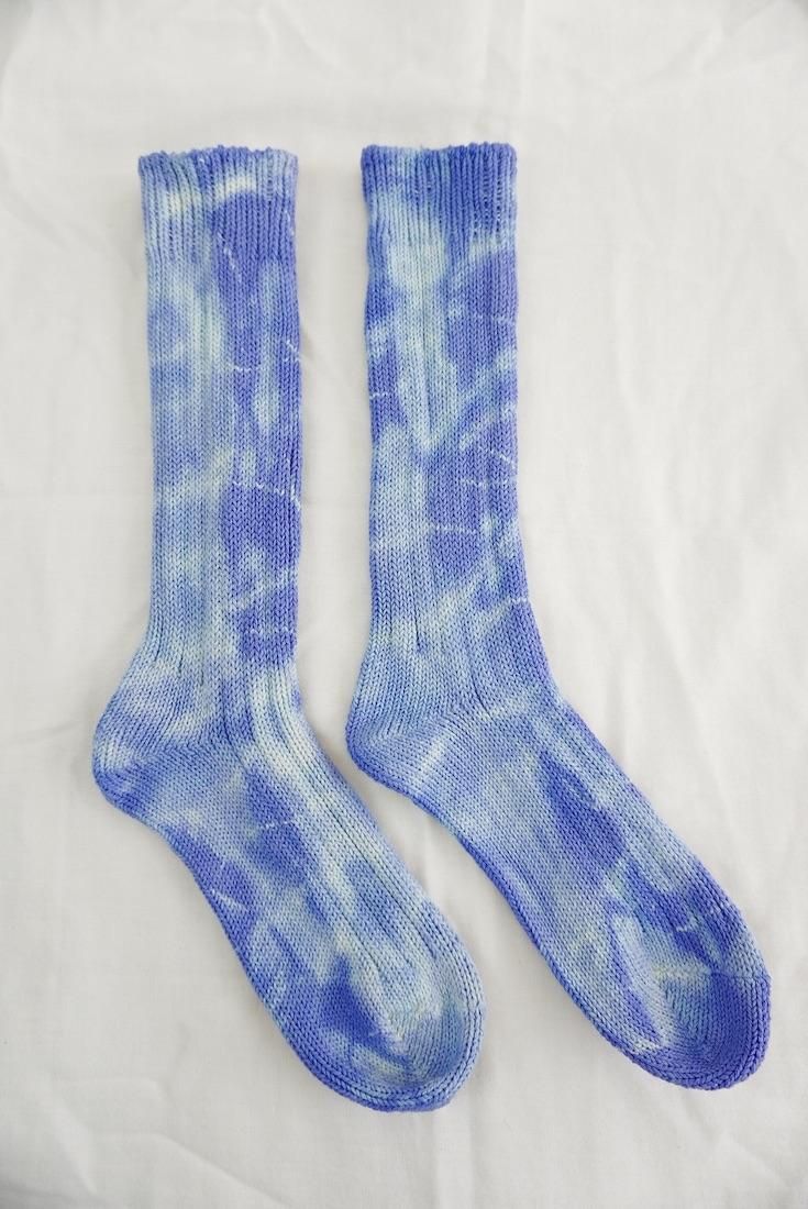 Organic Cotton Low gauge socks 1color SHIBORI Horizon 