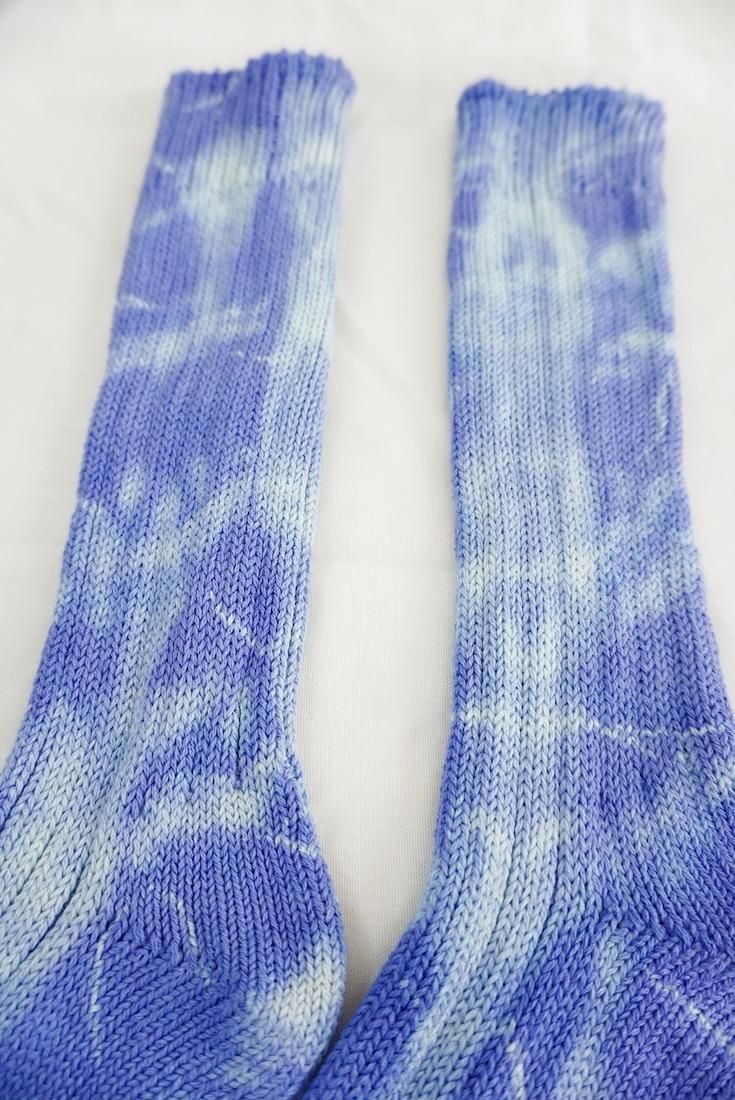 Organic Cotton Low gauge socks 1color SHIBORI Horizon 