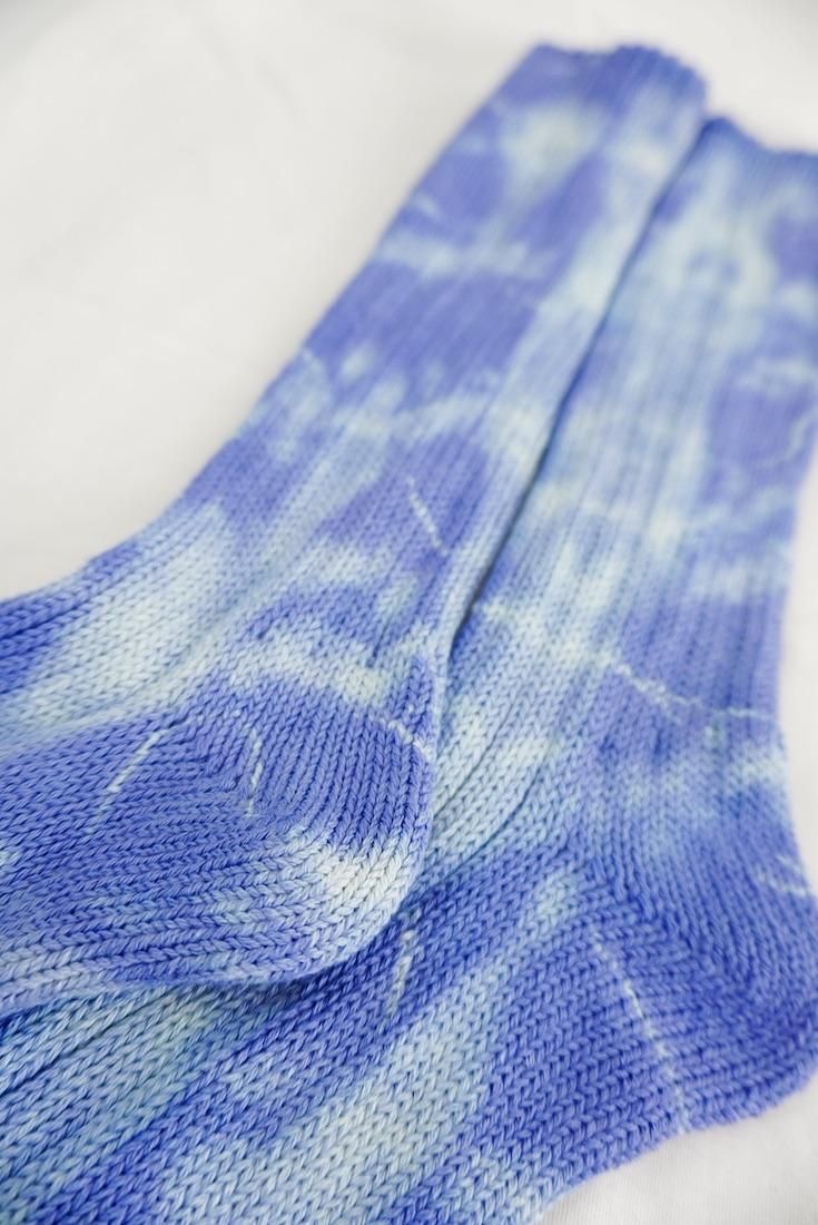 Organic Cotton Low gauge socks 1color SHIBORI Horizon 