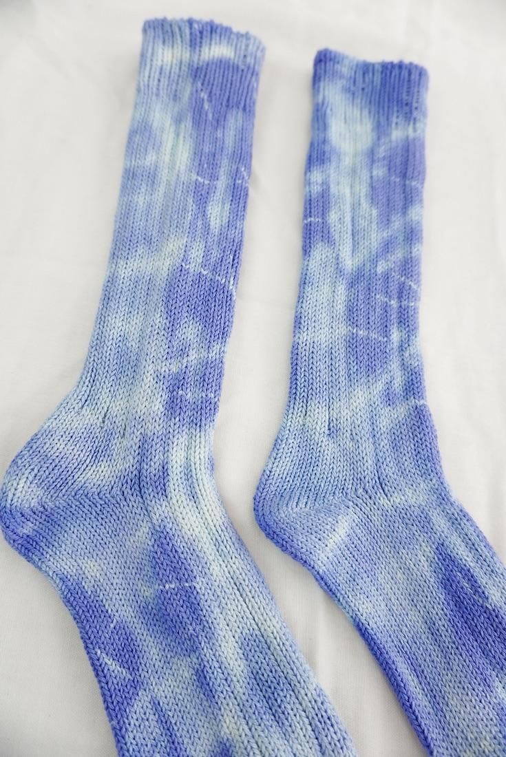 Organic Cotton Low gauge socks 1color SHIBORI Horizon 