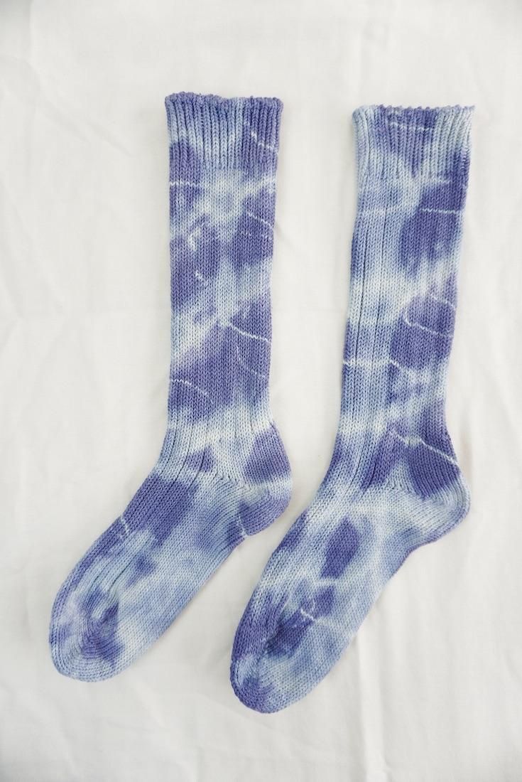 Organic Cotton Low gauge socks 1color SHIBORI Lavender 