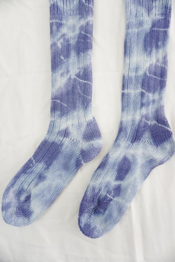 Organic Cotton Low gauge socks 1color SHIBORI Lavender 