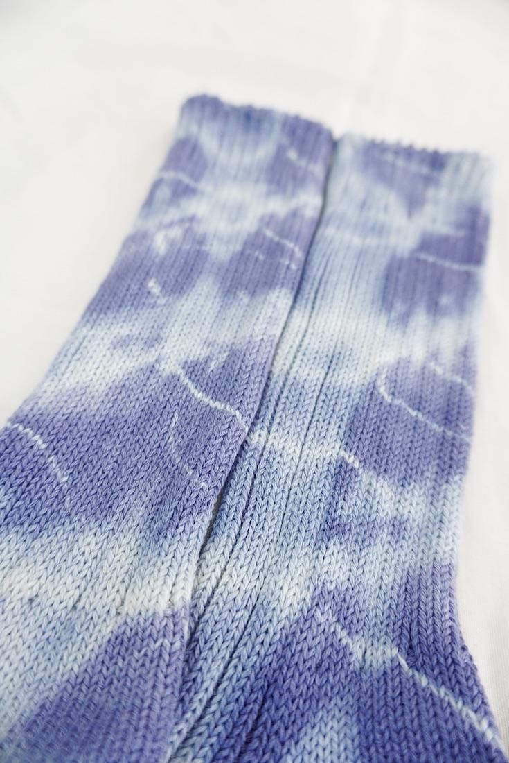 Organic Cotton Low gauge socks 1color SHIBORI Lavender 
