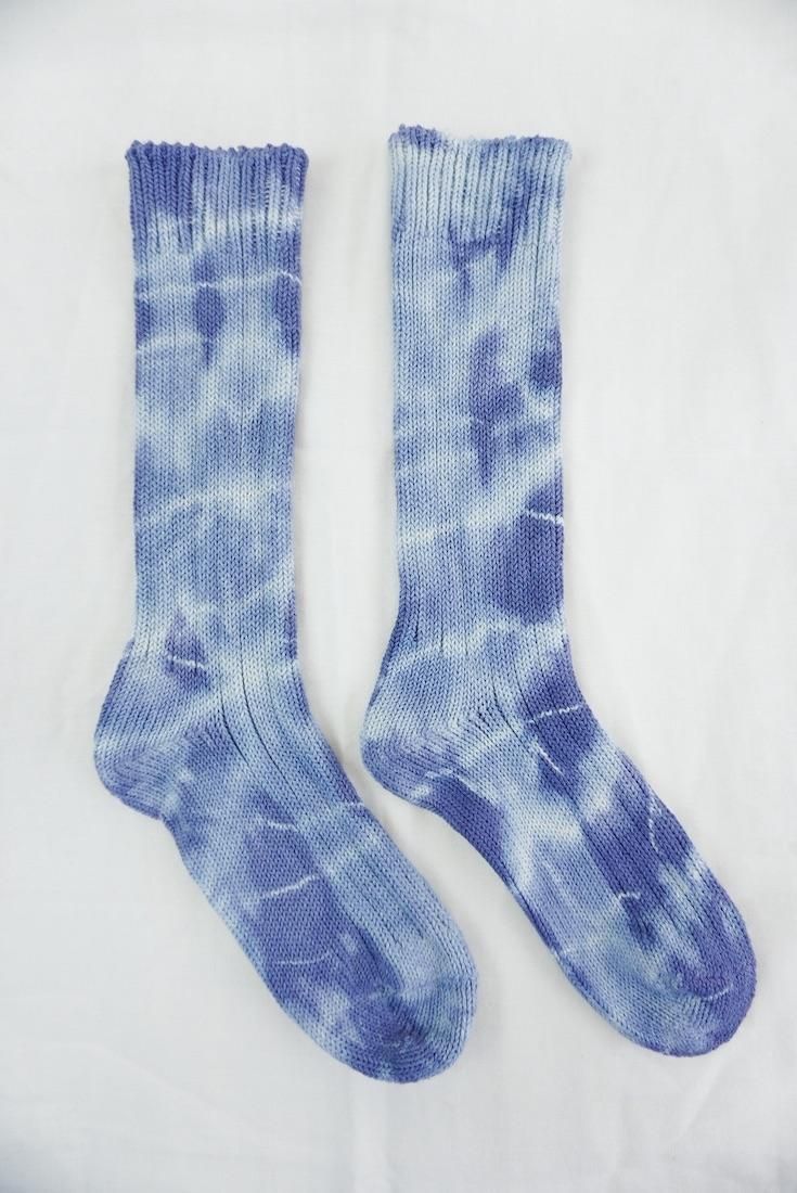 Organic Cotton Low gauge socks 1color SHIBORI Lavender 