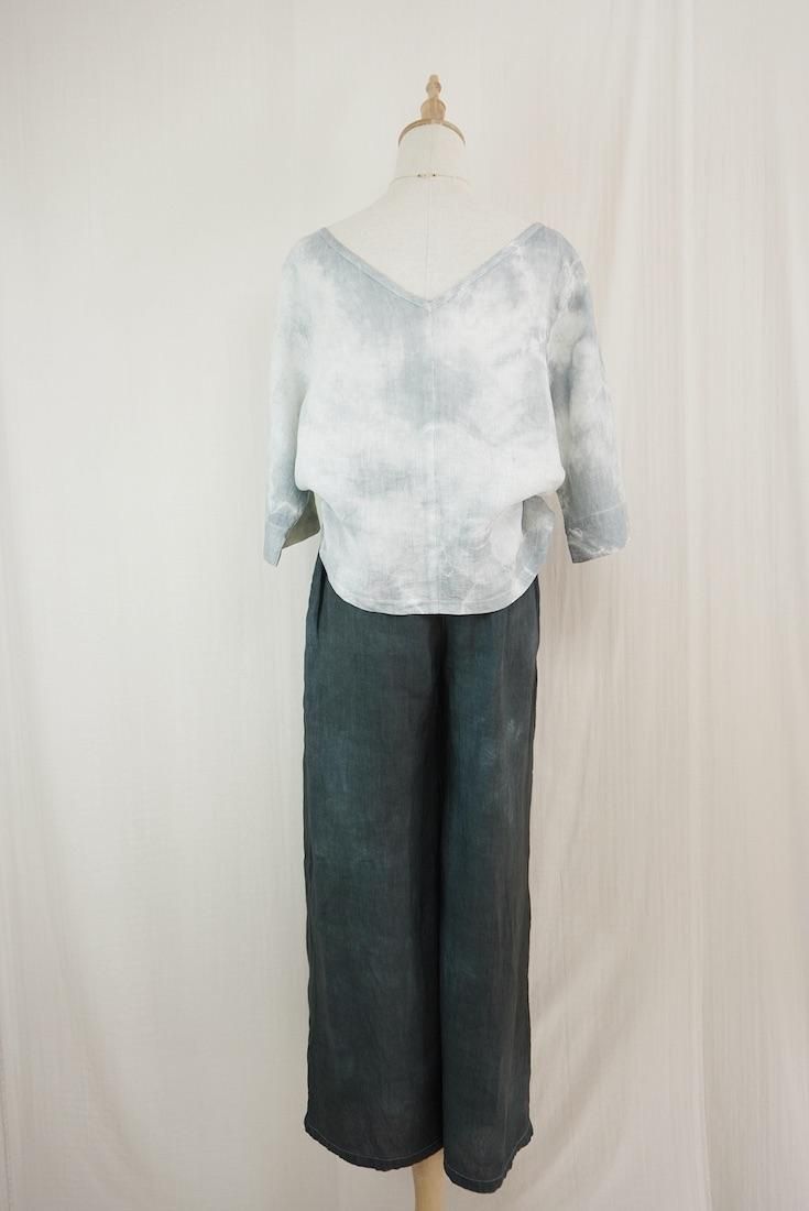 French Linen Ribbon Pants InkBlack 
