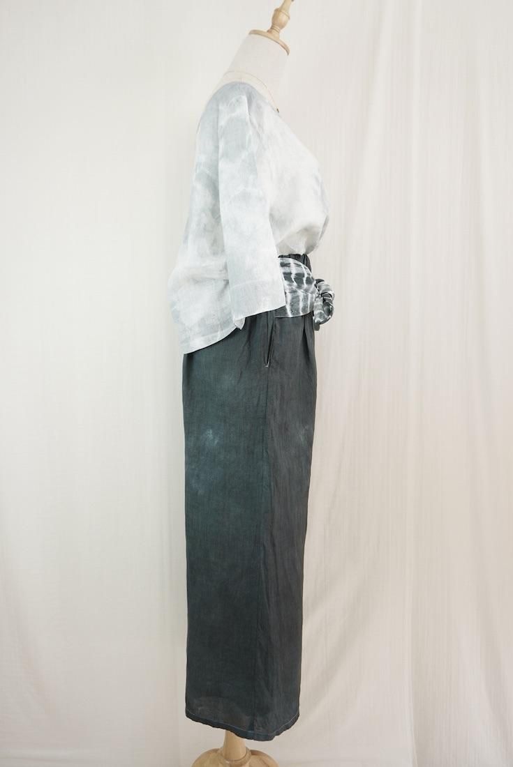 French Linen Ribbon Pants InkBlack 