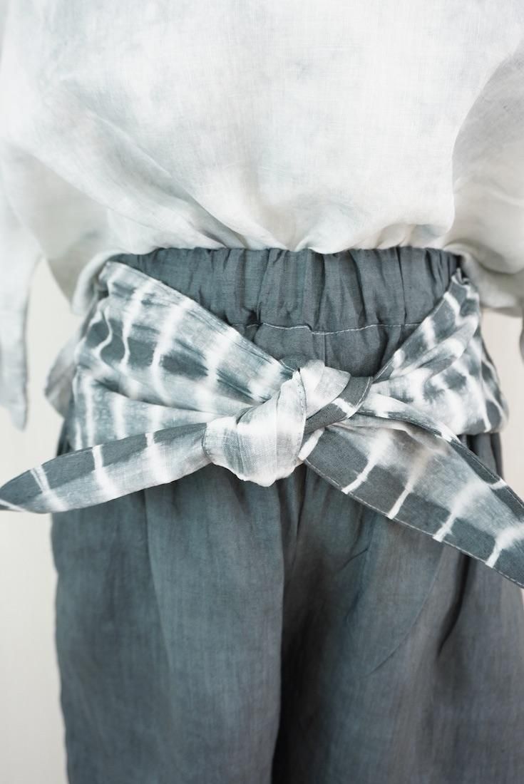 French Linen Ribbon Pants InkBlack 