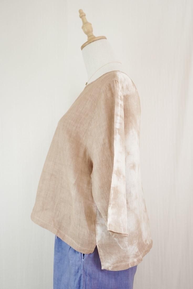 French Linen Middle sleeve top