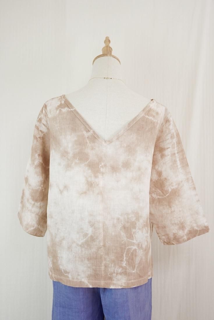 French Linen Middle sleeve top