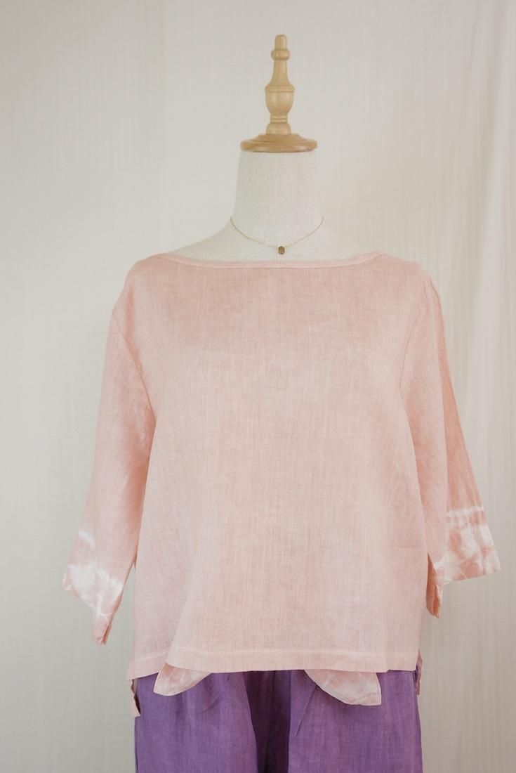 French Linen Middle sleeve top