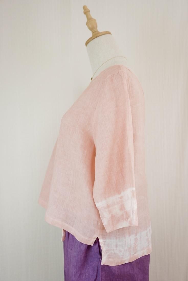 French Linen Middle sleeve top