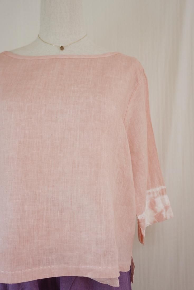 French Linen Middle sleeve top
