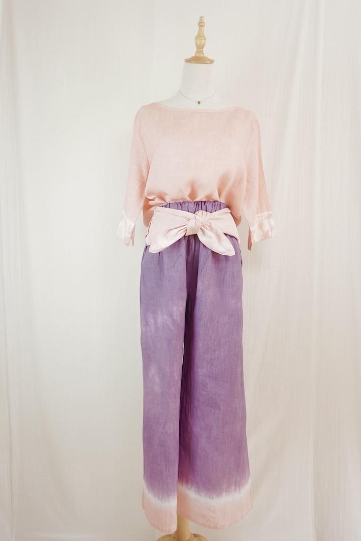 French Linen Middle sleeve top