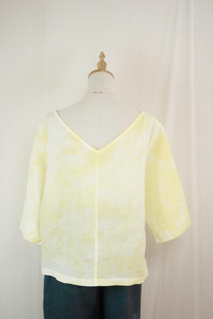 French Linen Middle sleeve top