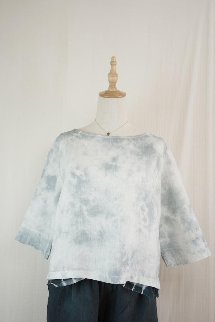 French Linen Middle sleeve top