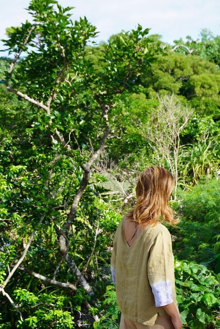 French Linen Middle sleeve top