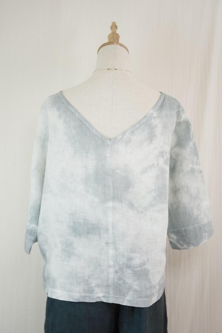 French Linen Middle sleeve top