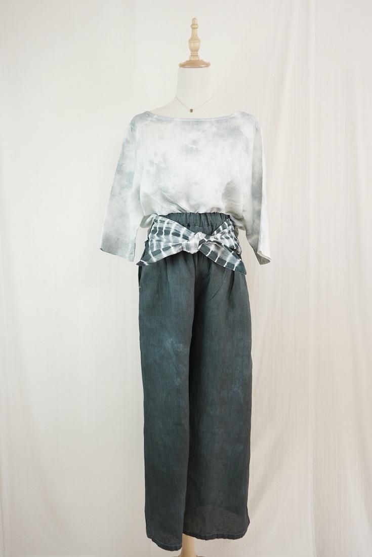 French Linen Middle sleeve top