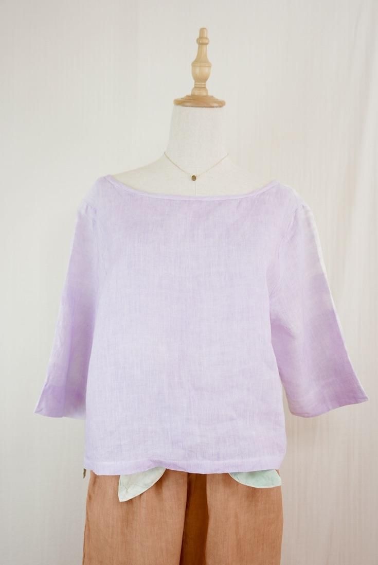 French Linen Middle sleeve top