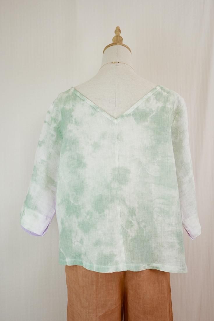 French Linen Middle sleeve top
