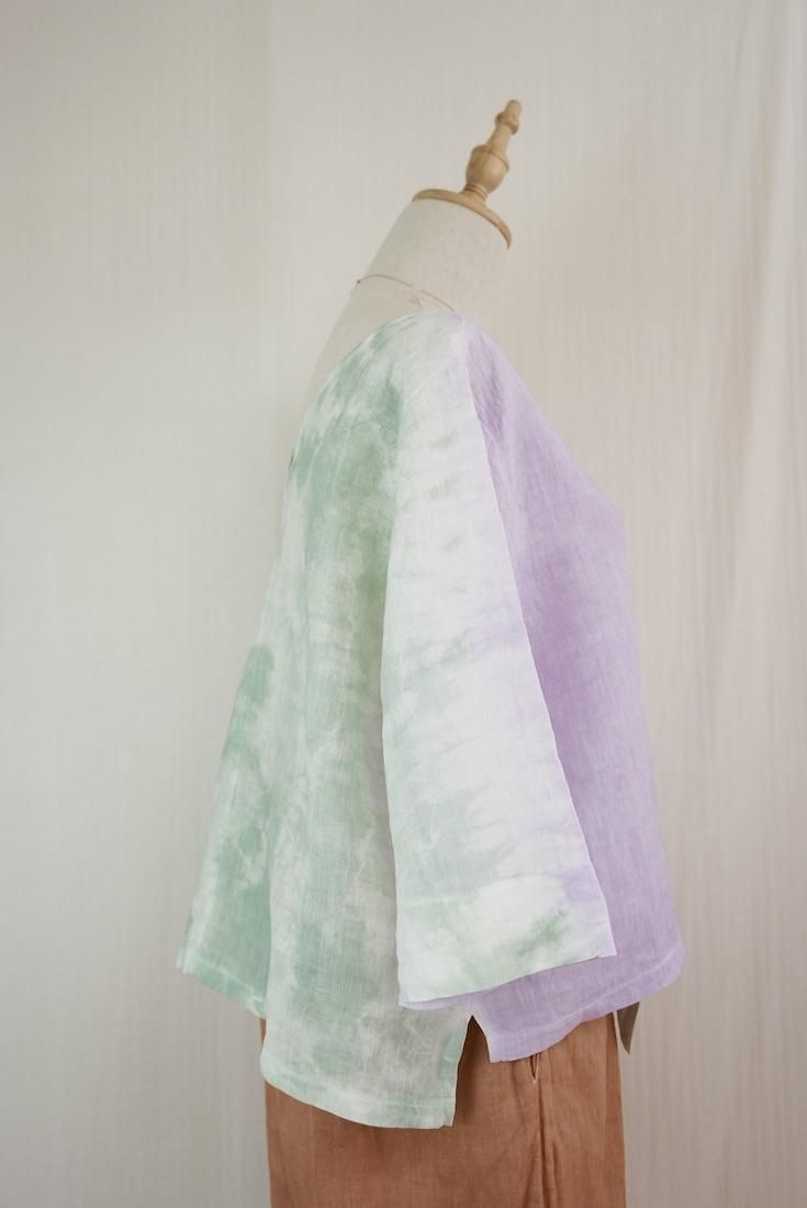 French Linen Middle sleeve top