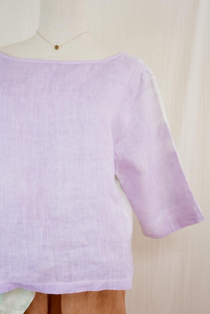 French Linen Middle sleeve top
